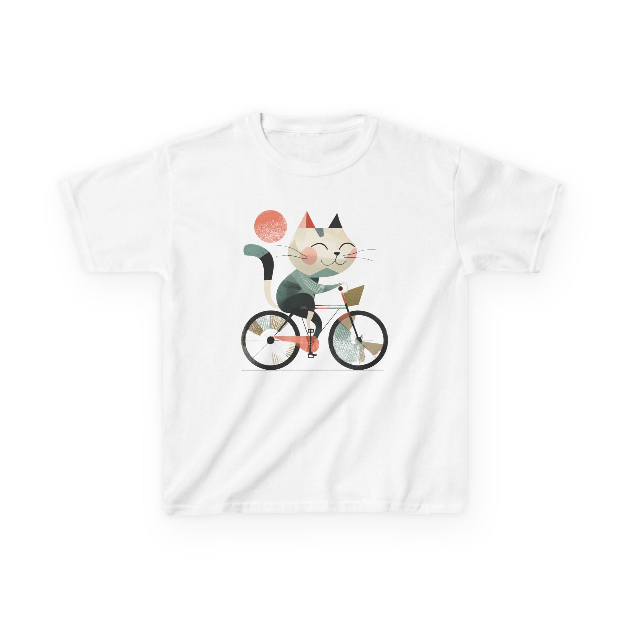 Retro Cycling Cat Kids Tee